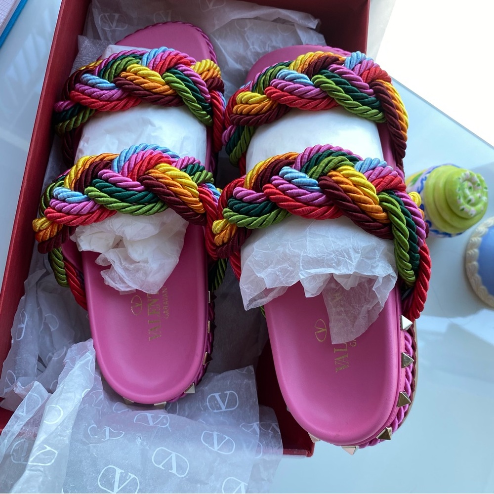 Valentino Multicolor Rope Sandals